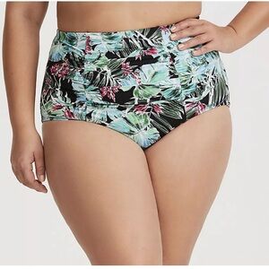 TORRID PLUS SIZE BIKINI SWIM BOTTOM RUCHED TROPICAL SIZE TORRID 1